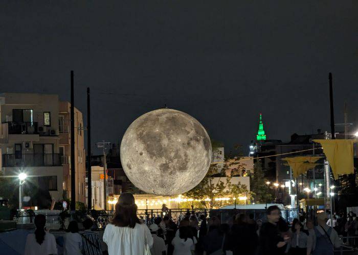 The Shimokitazawa Moon Art Night Festival, featuring an eye-catching moon art installation.